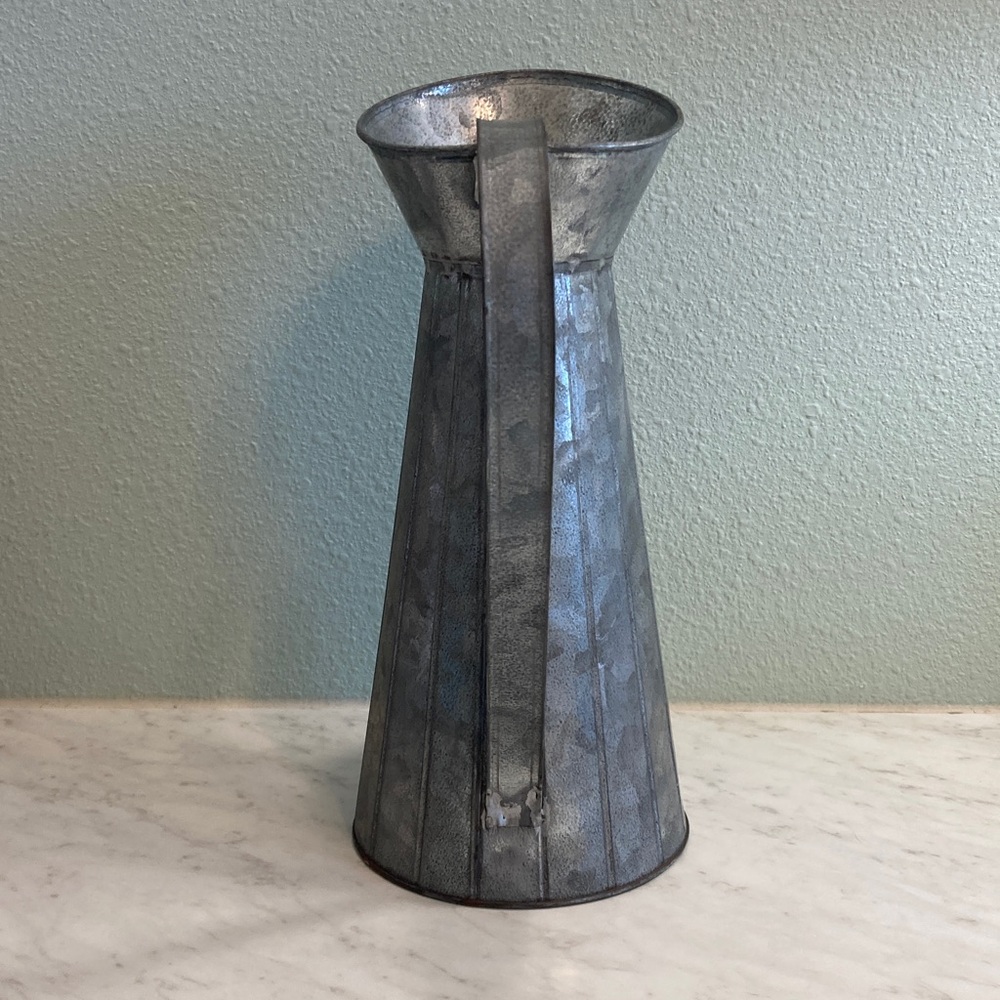 Ashland Rustic Galvanized Metal Flower Pitcher - Picture 2 of 6